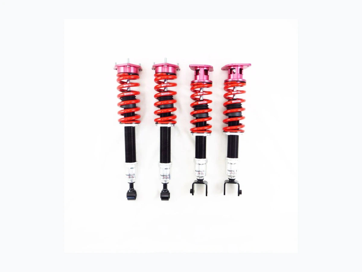 High-definition performance coilover suspension component on a clean background