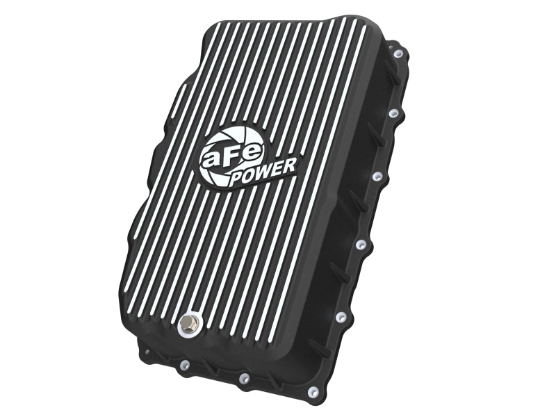 aFe 20-26 GM Trucks L6 3.0L Transmission Pan - Black w/ Machined Fins - aFe - part 46-71420B - TLNS Motorsports