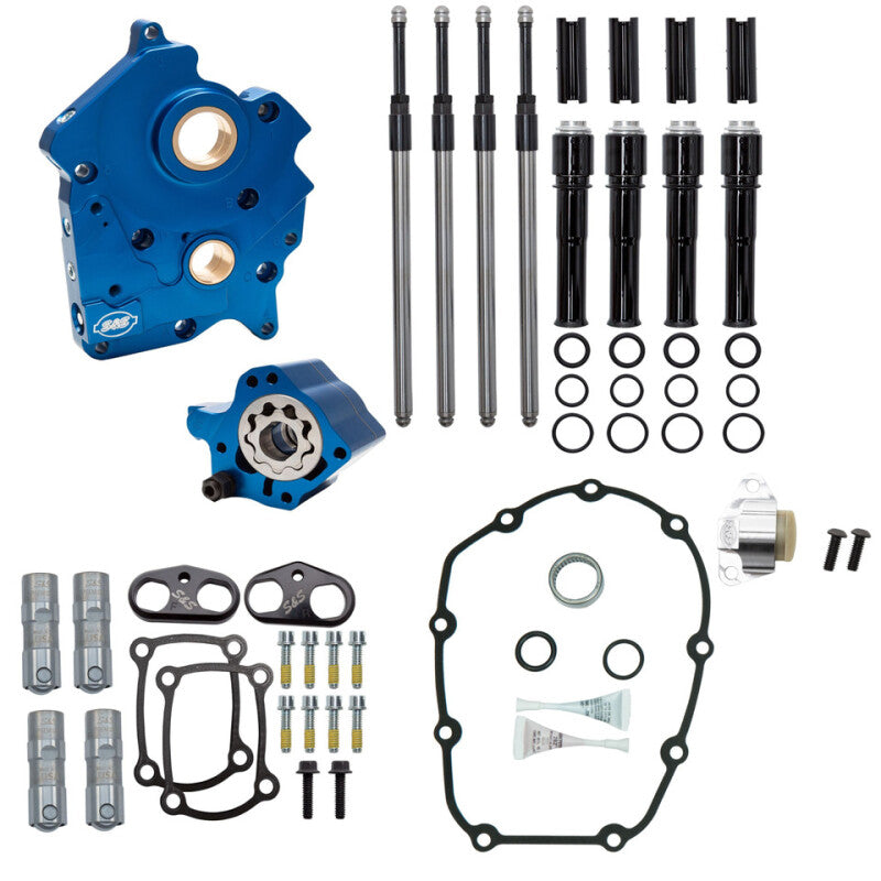 S&S Cycle 2017+ M8 Oil Cooled Models Cam Chest Kit w/o Cam - Blk PR Tubes & Chain Tens Incl. VVT - S&S Cycle - part 310-1262A - TLNS Motorsports