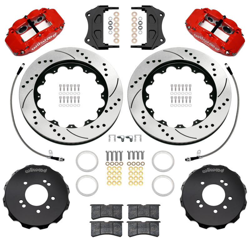 Wilwood 89-98 Nissan 240SX/89-94 Skyline/90-96 300ZX Superlite 6R Front BBK w/ 14in D/S Rotors - Red - Wilwood - part 140-18247-DR - TLNS Motorsports