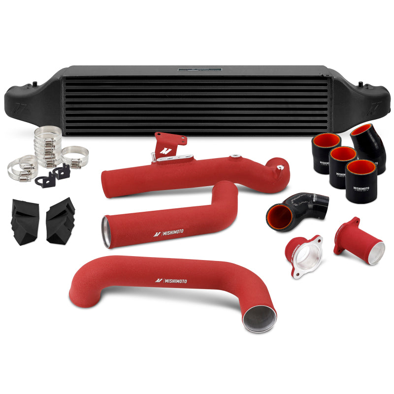 Mishimoto 2022+ Honda Civic 1.5T Intercooler Kit - Black Intercooler - Red Pipes - Mishimoto - part MMINT-CIV-22KBKWRD - TLNS Motorsports
