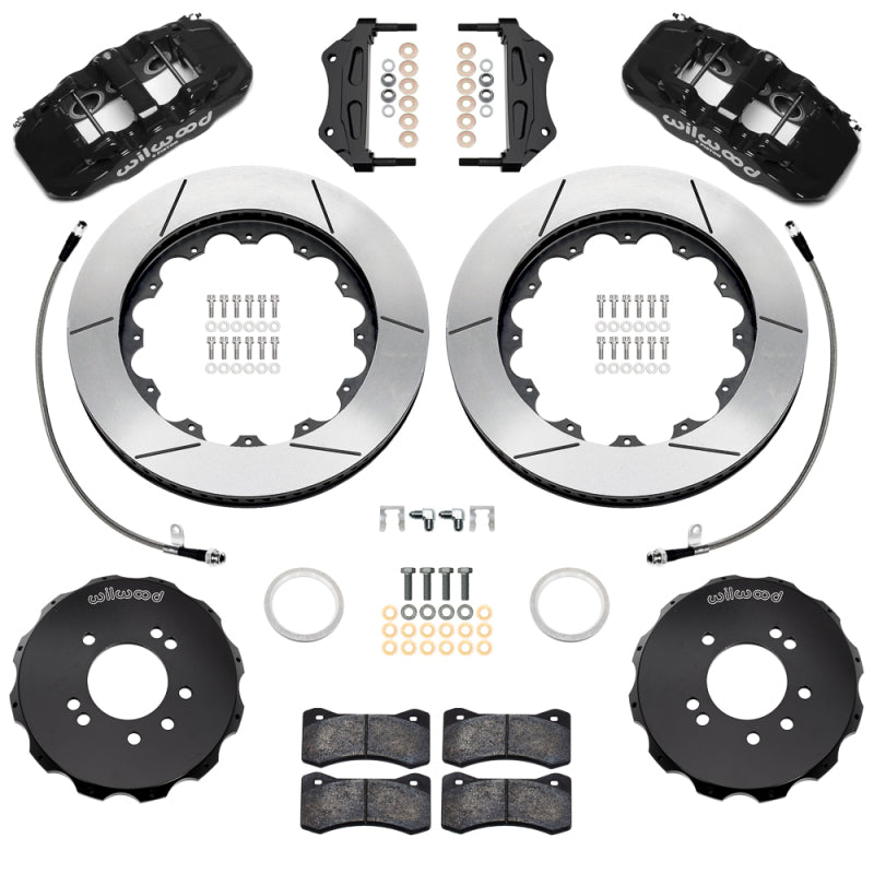 Wilwood 99-02 Nissan Skyline Aerolite 6R Front BBK w/ 14in Slotted Rotors & Flexlines - Black - Wilwood - part 140-18260 - TLNS Motorsports