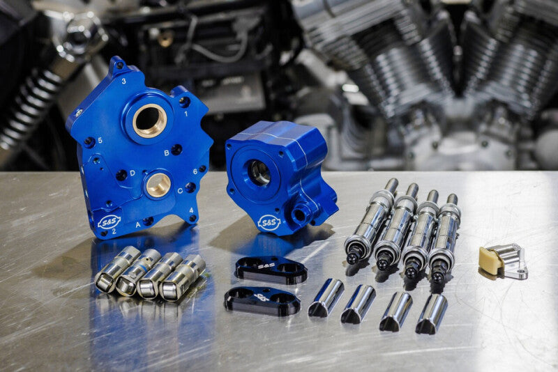 S&S Cycle 2017+ M8 Oil Cooled Cam Chest Kit w/o Cam - Chrm Pushrod Tubes & Chain Tensioner Incl. VVT - S&S Cycle - part 310-1263A - TLNS Motorsports