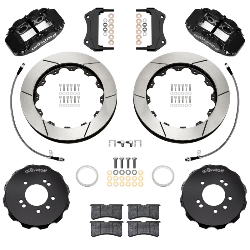 Wilwood 99-02 Nissan Skyline Superlite 6R Front BBK w/ 12.88in Slotted Rotors & Flexlines - Black - Wilwood - part 140-18256 - TLNS Motorsports