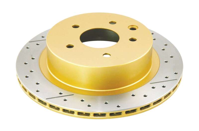DBA 03-24 Infiniti G35 Standard Brakes Rear Street Series Drilled & Slotted Rotor w/Gold Hat - DBA - part DBA574X - TLNS Motorsports