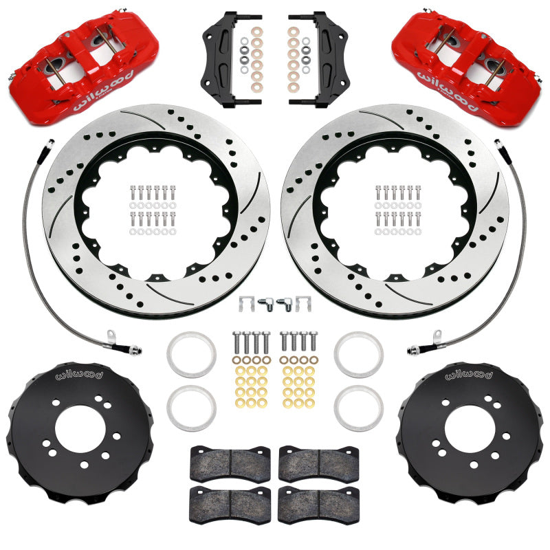 Wilwood 89-98 Nissan 240SX/89-94 Skyline/90-96 300ZX Aerolite 6R Front BBK w/ 14in D/S Rotors - Red - Wilwood - part 140-18251-DR - TLNS Motorsports