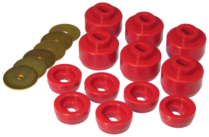 Prothane 07-14 Chevy Silverado Body Mount 12 Bushing Kit - Red - part 7-147 - TLNS Motorsports