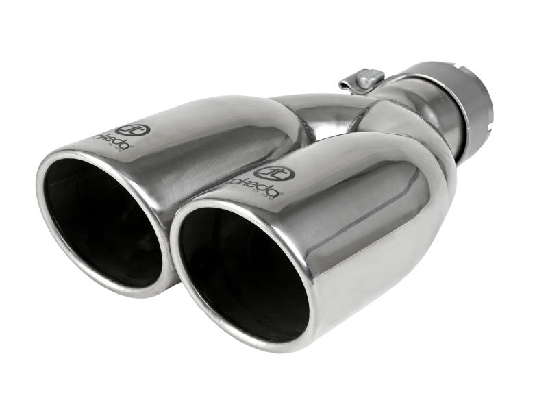 aFe Takeda 304 Stainless Steel Clamp-on Exhaust Tip Polished 2-1/2ininlet x 3-1/2in Outlet X 12in L - aFe - part 49T25374-P121 - TLNS Motorsports