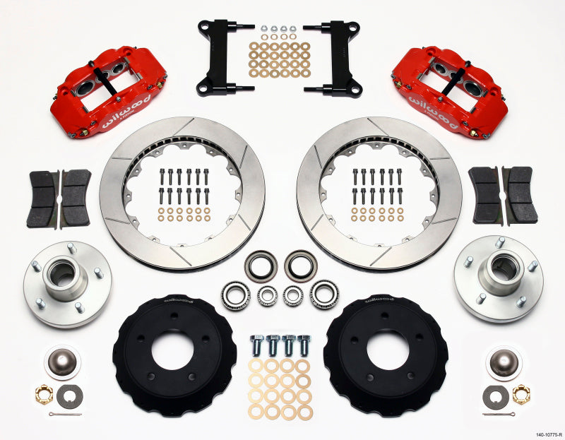 Wilwood Narrow Superlite 6R Front Hub Kit 13.06in Red Chevy C-10 60-87 CPP Drop Spindle - part 140-10775-R - TLNS Motorsports