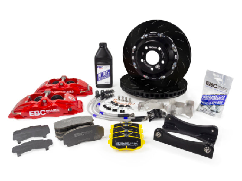 EBC Racing 01-07 Acura RSX Type S 2.0L Red Apollo-4 Calipers 330mm Rotors Front Big Brake Kit - EBC - part BBK002RED-1 - TLNS Motorsports