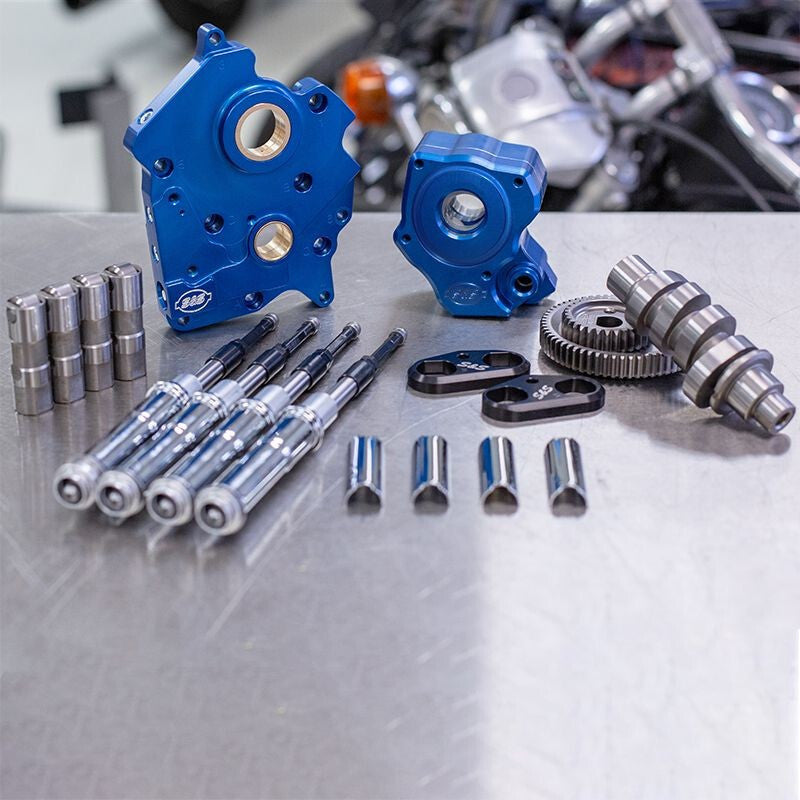 S&S Cycle 2017+ M8 Models Gear Drive 465G Cam Chest Kit w/ Chrm Pushrod Tubes - Oil Cooled Incl. VVT - S&S Cycle - part 310-1005B - TLNS Motorsports