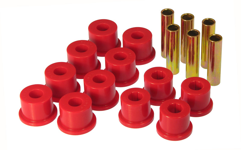 Prothane GM Rear Spring & Shackle Bushings (w/ 1.5in OD Frame Shackle Bush) - Red - Prothane
