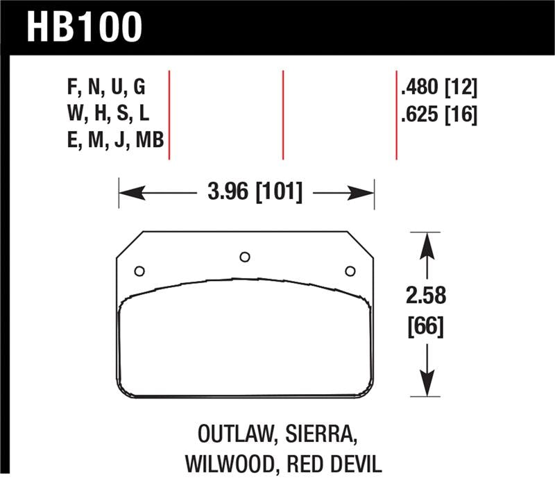 Hawk Wilwood/Outlaw 16mm Blue 9012 Rear Brake Pads - part HB100E.625 - TLNS Motorsports