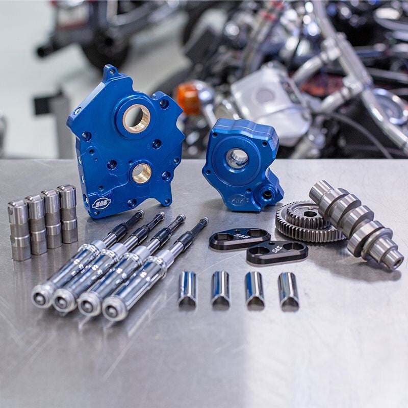 S&S Cycle 2017+ M8 Models Gear Drive 475G Cam Chest Kit w/ Chrm Pushrod Tubes - Oil Cooled Incl. VVT - S&S Cycle - part 310-1006B - TLNS Motorsports
