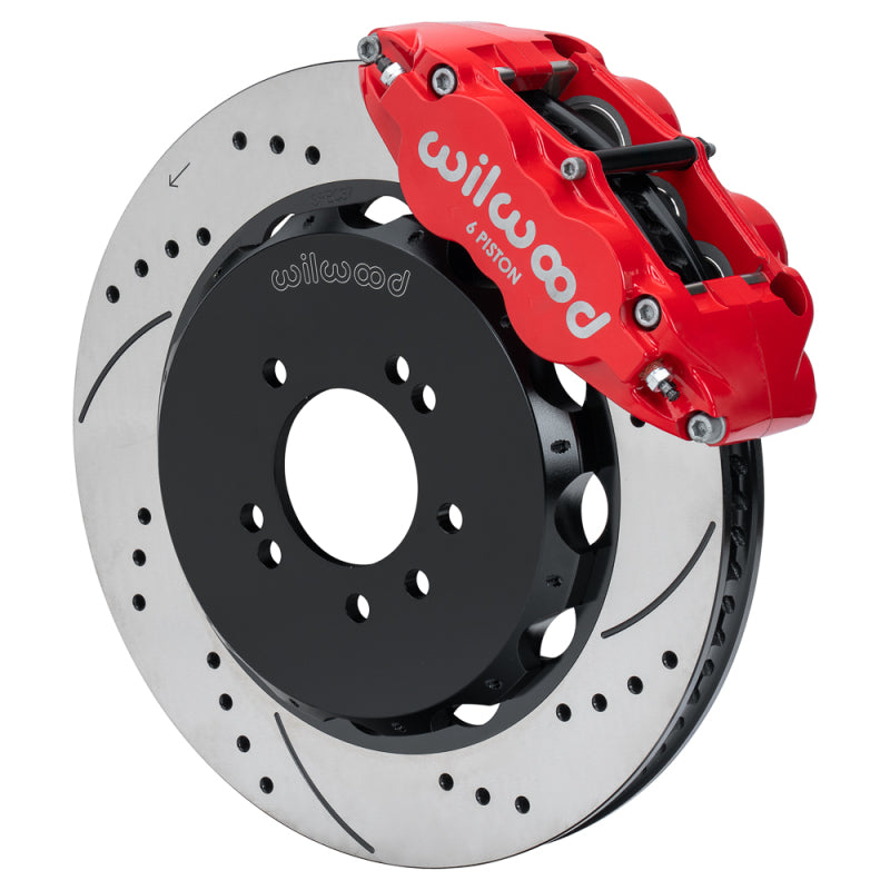 Wilwood 95-98 Nissan Skyline Superlite 6R Front BBK w/ 14.00in D/S Rotors & Flexlines - Red - Wilwood - part 140-18253-DR - TLNS Motorsports