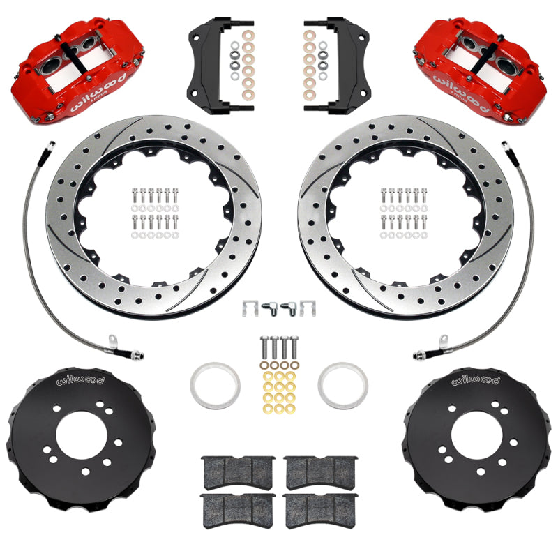 Wilwood 95-98 Nissan Skyline Superlite 6R Front BBK w/ 12.88in D/S Rotors & Flexlines - Red - Wilwood - part 140-18252-DR - TLNS Motorsports