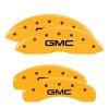 MGP 4 Caliper Covers Engraved Front & Rear 99-03 GMC Sierra 1500 Yellow Finish Black GMC Logo - MGP - part 34006SGMCYL - TLNS Motorsports