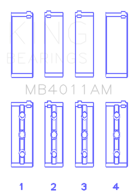 King Engine Bearings Toyota 1Mzfe (Size STD) Main Bearing Set - King Engine Bearings - part MB4011AM - TLNS Motorsports