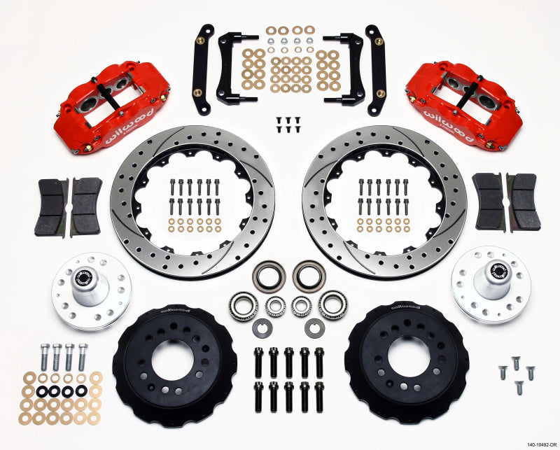 Wilwood Narrow Superlite 6R Front Hub Kit 12.88in Drill Red 79-81 Camaro - part 140-10492-DR - TLNS Motorsports