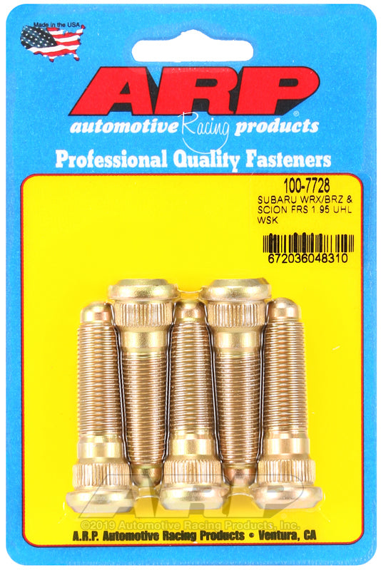 ARP Subaru WRX/BRZ & Scion FRS 1.95 UHL 12mm x 1.25 Wheel Stud Kit (5 Pack) - ARP - part 100-7728 - TLNS Motorsports