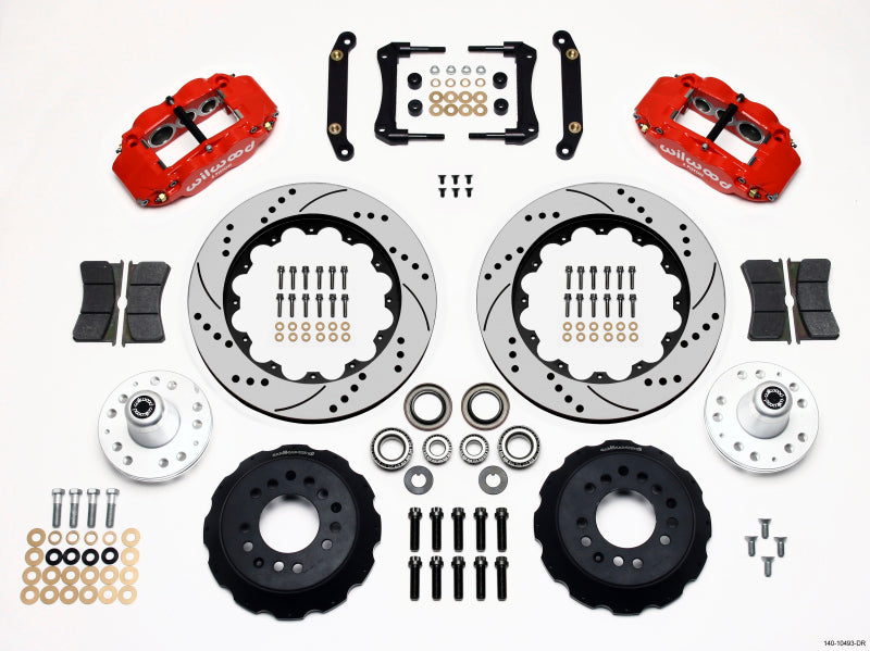 Wilwood Narrow Superlite 6R Front Hub Kit 14.00in Drill Red 79-81 Camaro - part 140-10493-DR - TLNS Motorsports