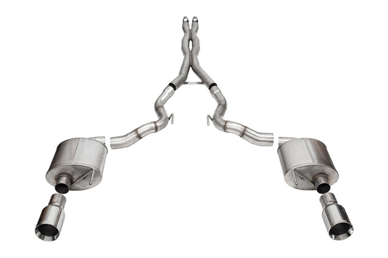 Corsa 24-25 Ford Mustang GT Xtreme 3in Cat-Back Dual Rear Exhaust w/4.5in Straight-Cut Polish Tips - CORSA Performance - part 21275 - TLNS Motorsports