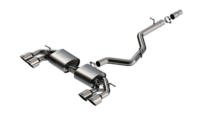 Borla 22-25 Volkswagen Golf R S-type Cat-Back Exhaust - Dual 4.5in Stainless Brushed Tips w/ Logo - Borla - part 141029SB - TLNS Motorsports