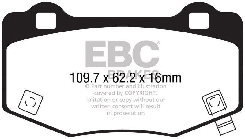 EBC 15-17 Ford Mustang Shelby GT350/GT350R Yellowstuff Rear Brake Pads - part DP43056R - TLNS Motorsports