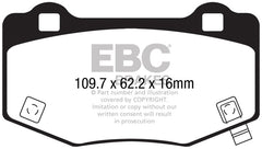 EBC 15-17 Ford Mustang Shelby GT350/GT350R Yellowstuff Rear Brake Pads - part DP43056R - TLNS Motorsports