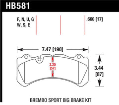 Hawk 09 Nissan GT-R R35 HPS Street Front Brake Pads - part HB581F.660 - TLNS Motorsports