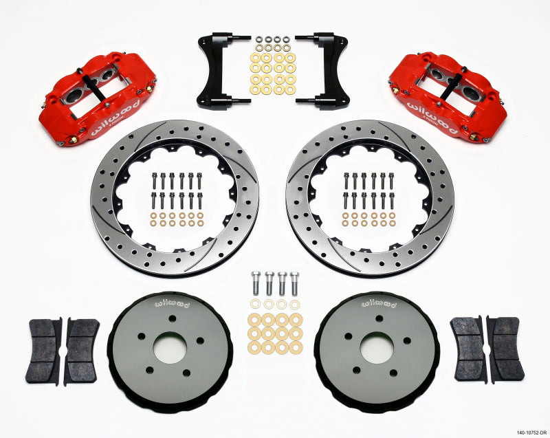 Wilwood Narrow Superlite 6R Front Hat Kit 12.88in Drilled Red 2008 Toyota Matrix - part 140-10752-DR - TLNS Motorsports