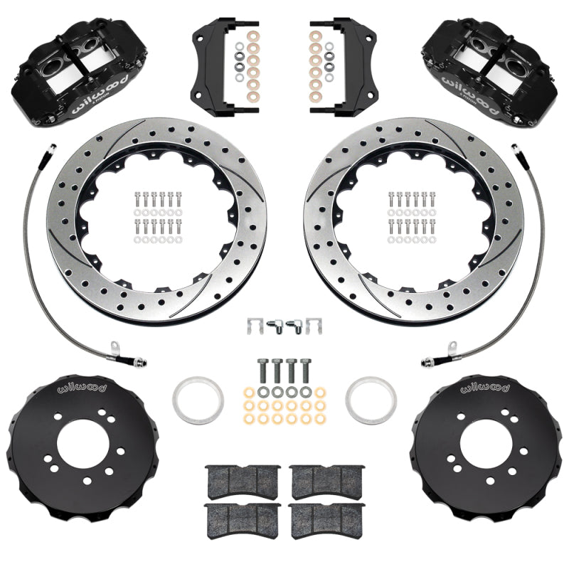 Wilwood 99-02 Nissan Skyline Superlite 6R Front BBK w/ 12.88in D/S Rotors & Flexlines - Black - Wilwood - part 140-18256-D - TLNS Motorsports