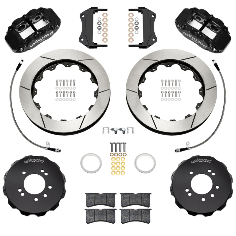 Wilwood 95-98 Nissan Skyline Superlite 6R Front BBK w/ 12.88in Slotted Rotors & Flexlines - Black - Wilwood - part 140-18252 - TLNS Motorsports