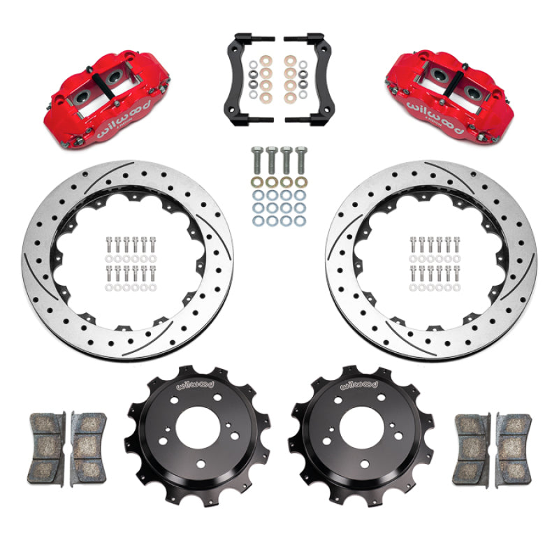 Wilwood 89-02 Nissan Skyline Superlite 4R Rear BBK w/ 13.50in Diameter D/S Rotor - Red - Wilwood - part 140-18274-DR - TLNS Motorsports