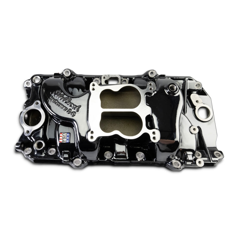 Edelbrock 65-90 BB Chevy Oval Port Heads Performer 2-O Manifold - Black Plasma - Edelbrock - part 2161-BP - TLNS Motorsports