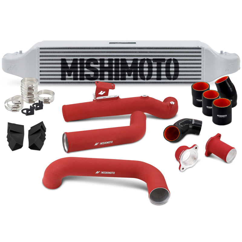 Mishimoto 2022+ Honda Civic 1.5T Intercooler Kit - Silver Intercooler - Red Pipes - Mishimoto - part MMINT-CIV-22KSLWRD - TLNS Motorsports