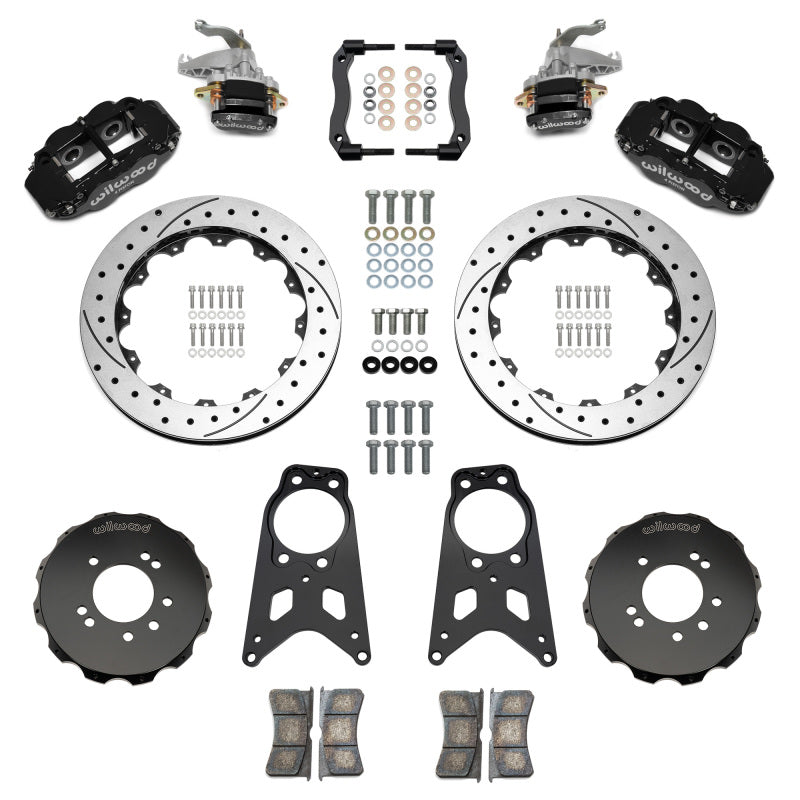 Wilwood 89-98 Nissan 240SX FNSL4R/MC4 Rear Parking BBK w/ 13.50in D/S Rotors - Black - Wilwood - part 140-18271-D - TLNS Motorsports