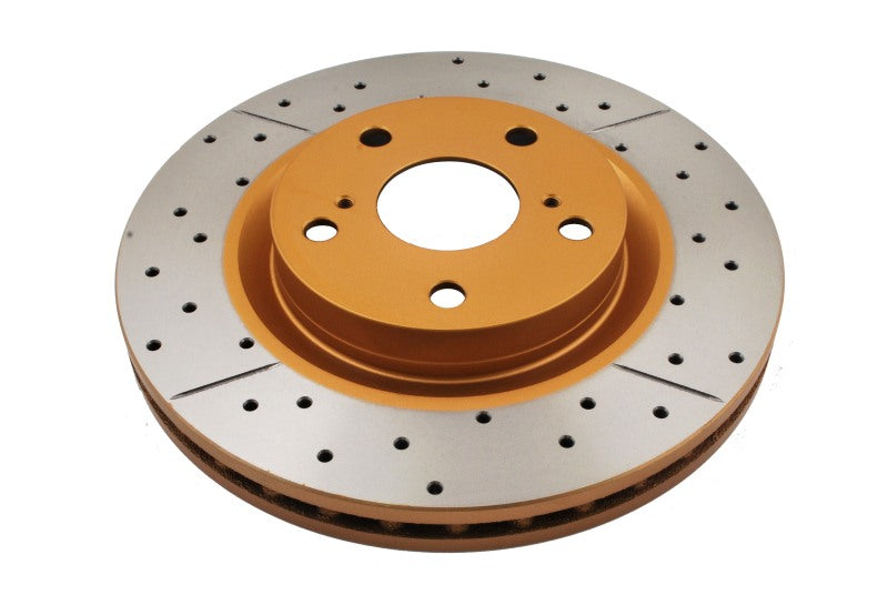 DBA 13-19 Lexus ES300h Front Street Series Drilled & Slotted Rotor w/Gold Hat - DBA - part DBA2709X - TLNS Motorsports