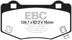 EBC 15-17 Ford Mustang Shelby GT350/GT350R Yellowstuff Rear Brake Pads - part DP43056R - TLNS Motorsports