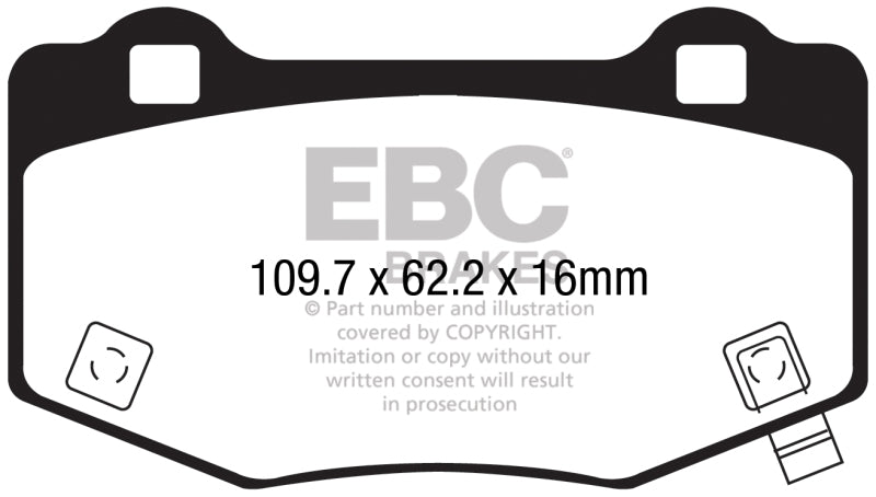 EBC 15-17 Ford Mustang Shelby GT350/GT350R Yellowstuff Rear Brake Pads - part DP43056R - TLNS Motorsports