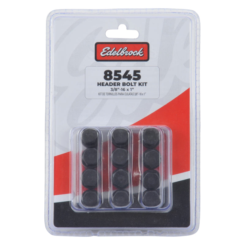 Edelbrock Exhaust Header Bolts 3/8in-16 X 3/4in, Black Oxide (Set Of 12) - Edelbrock - part 8545 - TLNS Motorsports