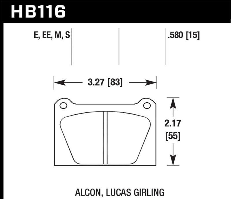 Hawk ER-1 Brake Pads - Hawk Performance - part HB116D.580 - TLNS Motorsports