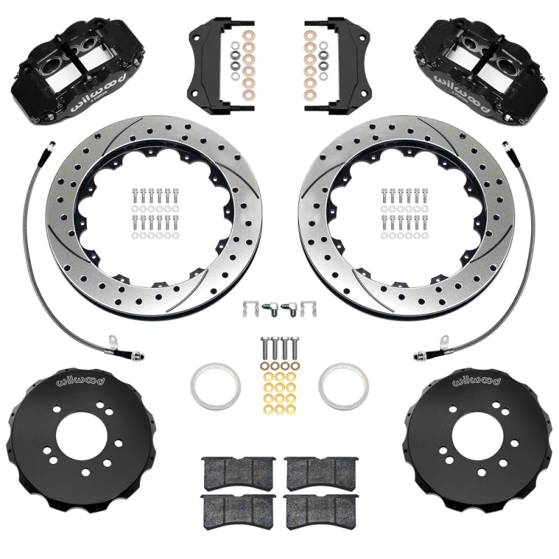 Wilwood 95-98 Nissan Skyline Superlite 6R Front BBK w/ 12.88in D/S Rotors & Flexlines - Black - Wilwood - part 140-18252-D - TLNS Motorsports