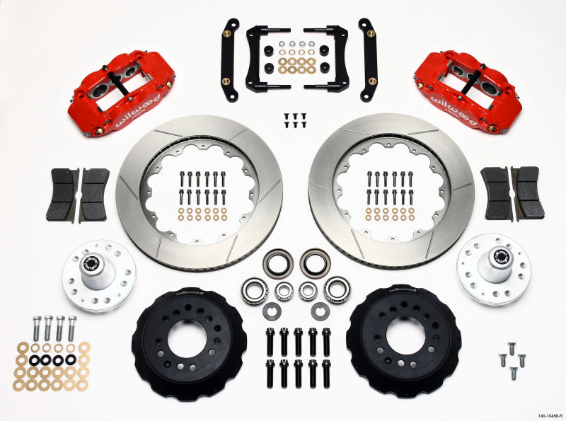 Wilwood Narrow Superlite 6R Front Hub Kit 14.00in Red 70-78 Camaro - part 140-10486-R - TLNS Motorsports
