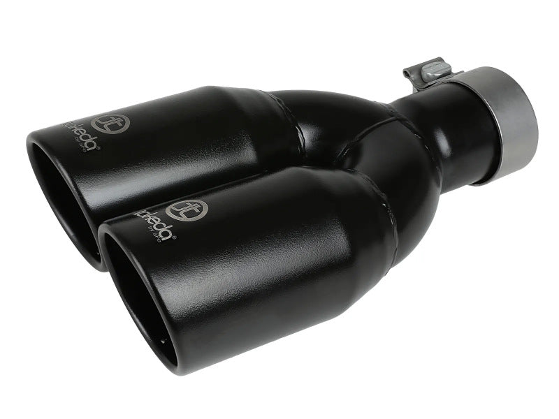 aFe Takeda 304 Stainless Steel Clamp-on Exhaust Tip Black 2-1/2ininlet x 3-1/2in Outlet X 12in L - aFe - part 49T25374-B121 - TLNS Motorsports