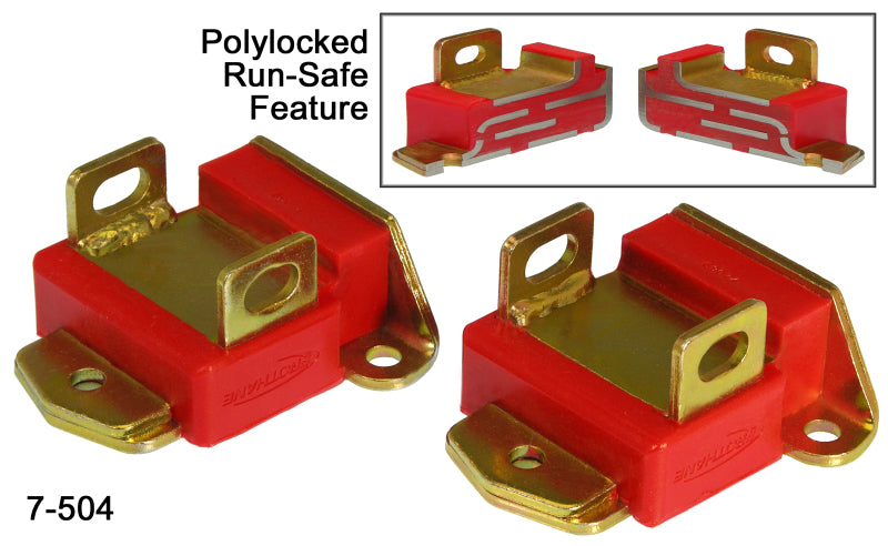 Prothane GM Motor Mounts - Type A Short - Red - part 7-504 - TLNS Motorsports