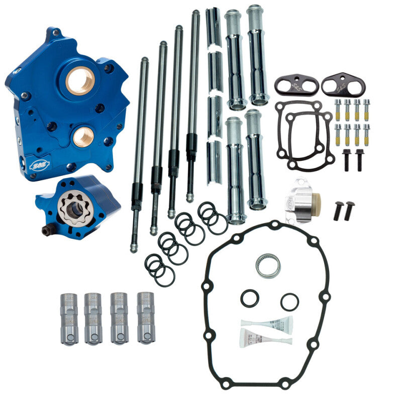 S&S Cycle 2017+ M8 WC Model Cam Chest Kit w/o Cam - Chrm Pushrod Tubes & Chain Tensioner - Incl. VVT - S&S Cycle - part 310-1265A - TLNS Motorsports
