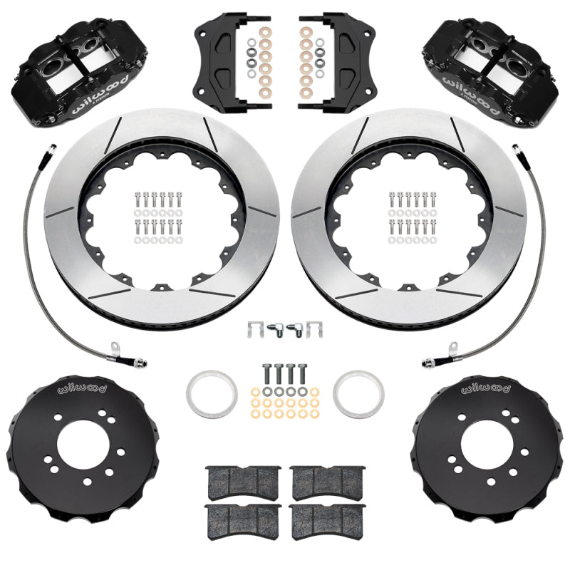 Wilwood 99-02 Nissan Skyline Superlite 6R Front BBK w/ 14in Slotted Rotors & Flexlines - Black - Wilwood - part 140-18258 - TLNS Motorsports