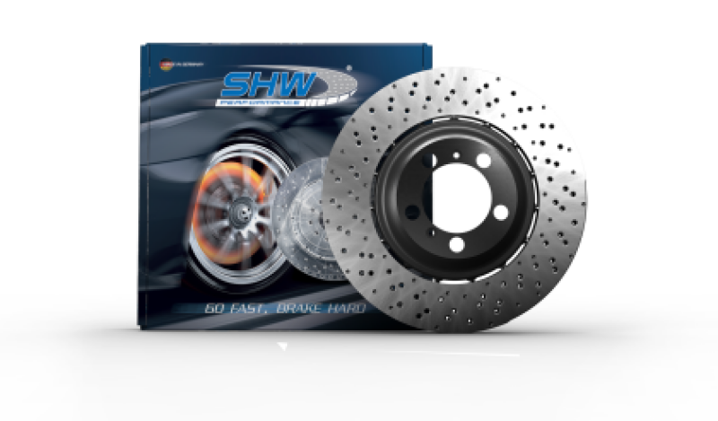 SHW 24-25 Porsche 911 GT3 4.0L Left Front Cross-Drilled Lightweight Brake Rotor (9GT615301L) - SHW Performance - part PFL43387 - TLNS Motorsports