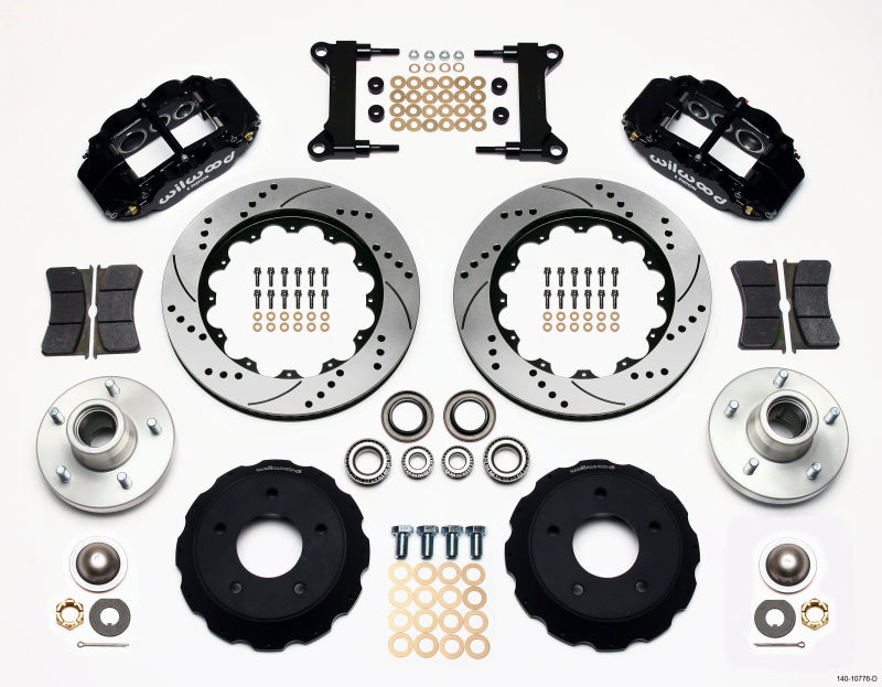 Wilwood Narrow Superlite 6R Front Hub Kit 14.00in Drilled Chevy C-10 60-87 CPP Drop Spindle - part 140-10776-D - TLNS Motorsports